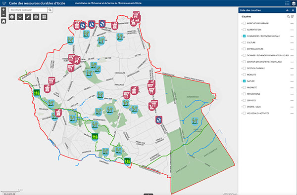 Carte des ressrouces durables d'Uccle