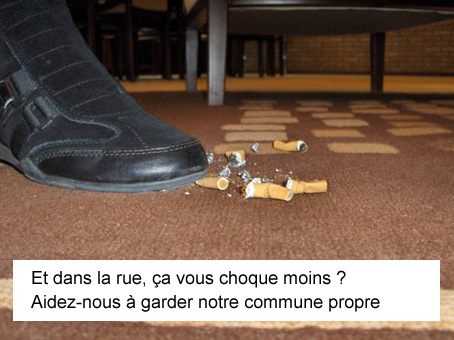 Ne jetez pas vos mégots de cigarettes dans l'espace public!