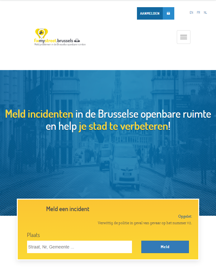 Interface de Fix my Street