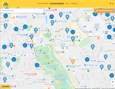 Cliquer sur la carte pour localiser les boxes à vélos sur  la carte. 