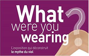 Affiche de l'exposition" What were you wearing? "